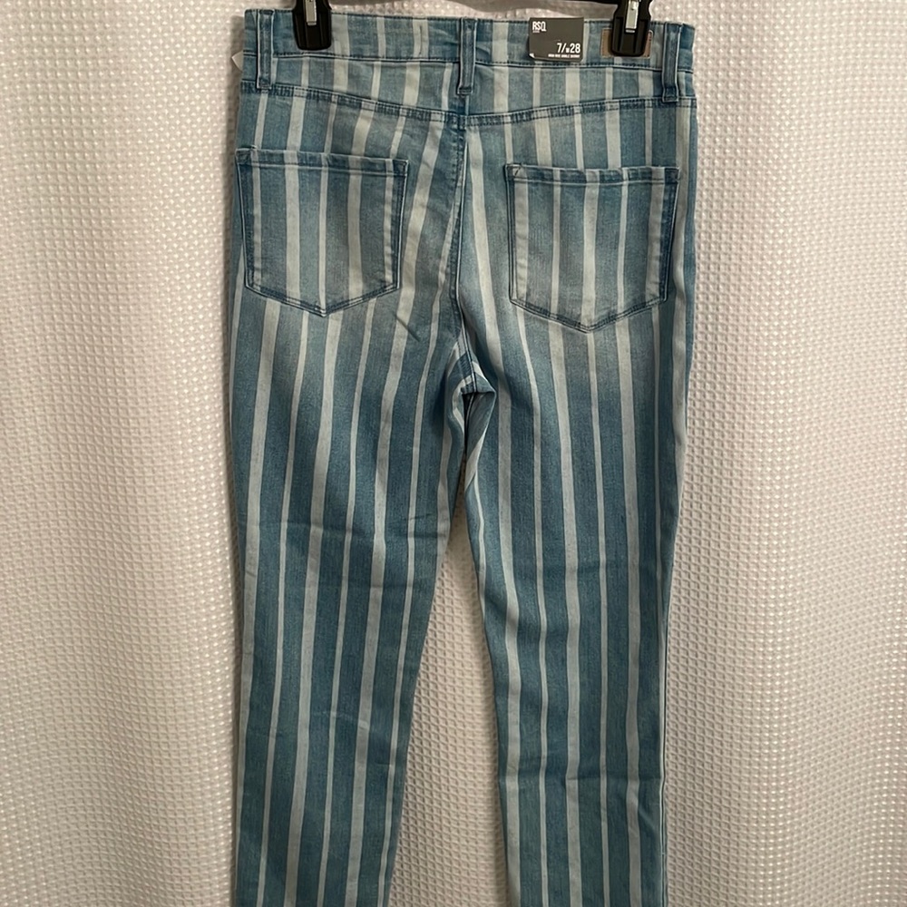 RSQ Striped High Rise Ankle Skinny Jeans